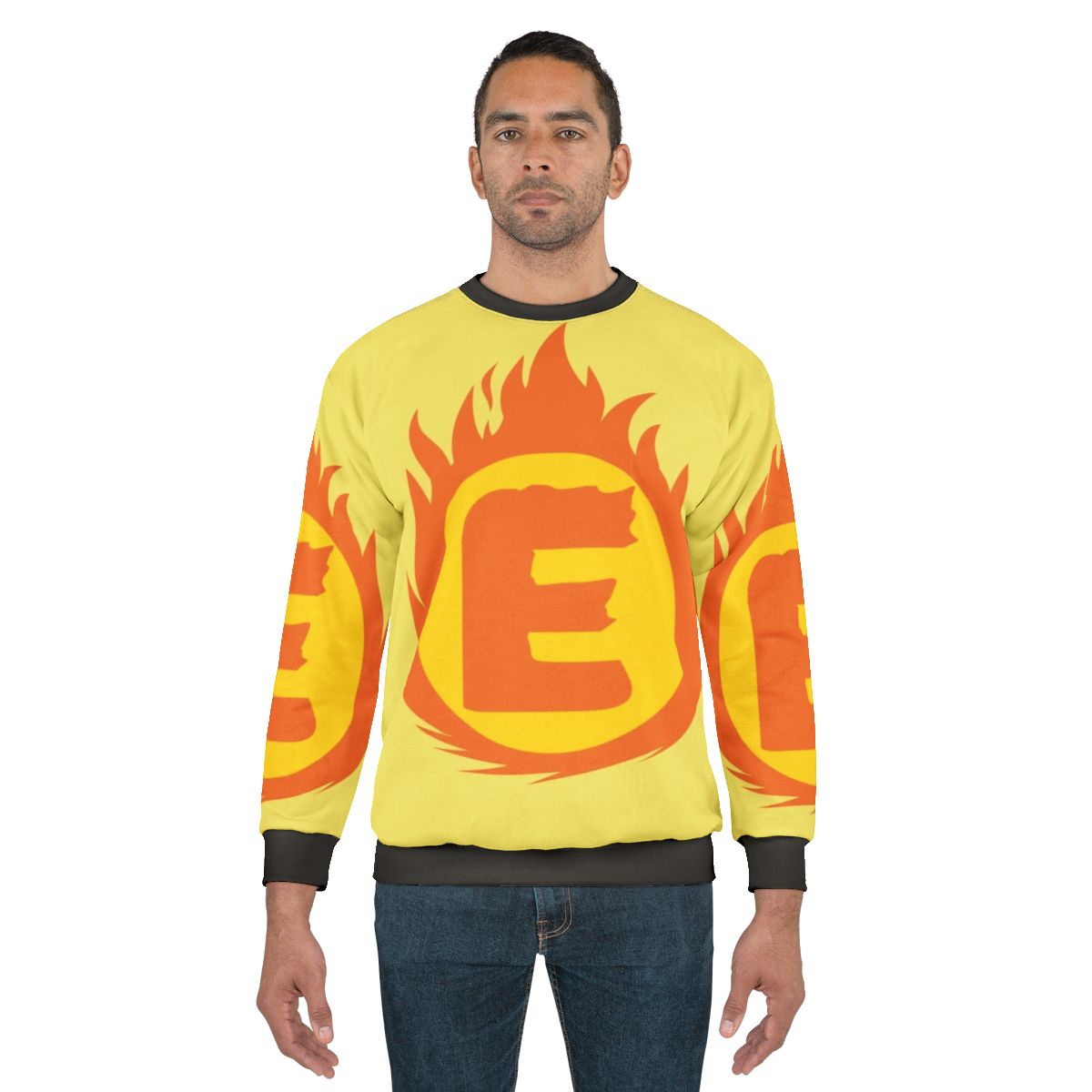 Superhero Letter E Fire Insignia Sweatshirt