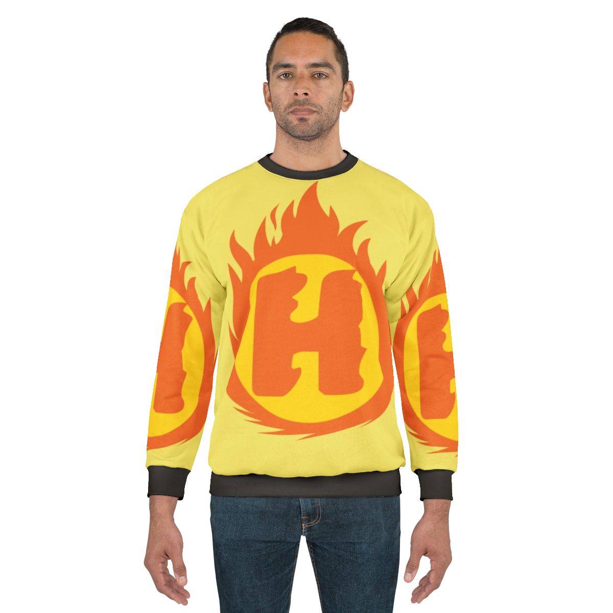 Superhero Letter H Fire Insignia Sweatshirt