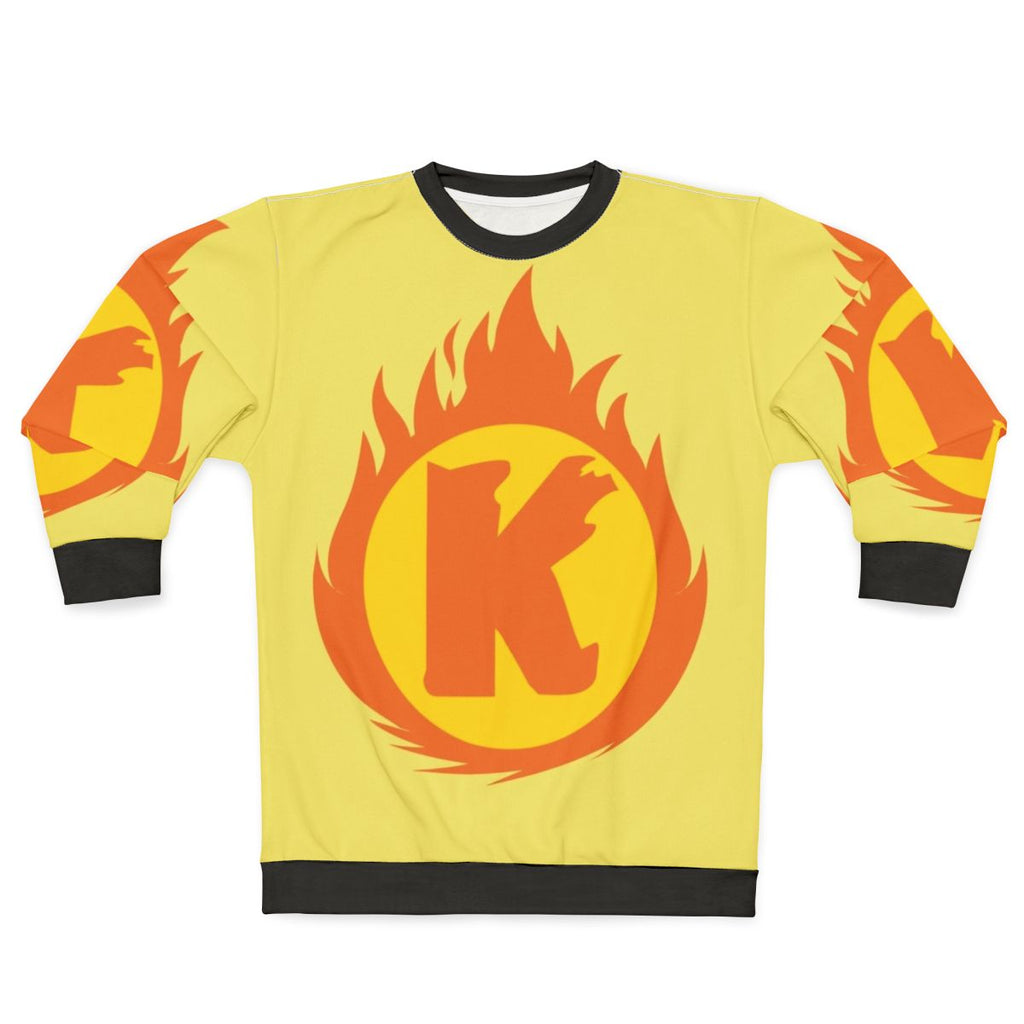 Superhero Letter K Fire Insignia Sweatshirt