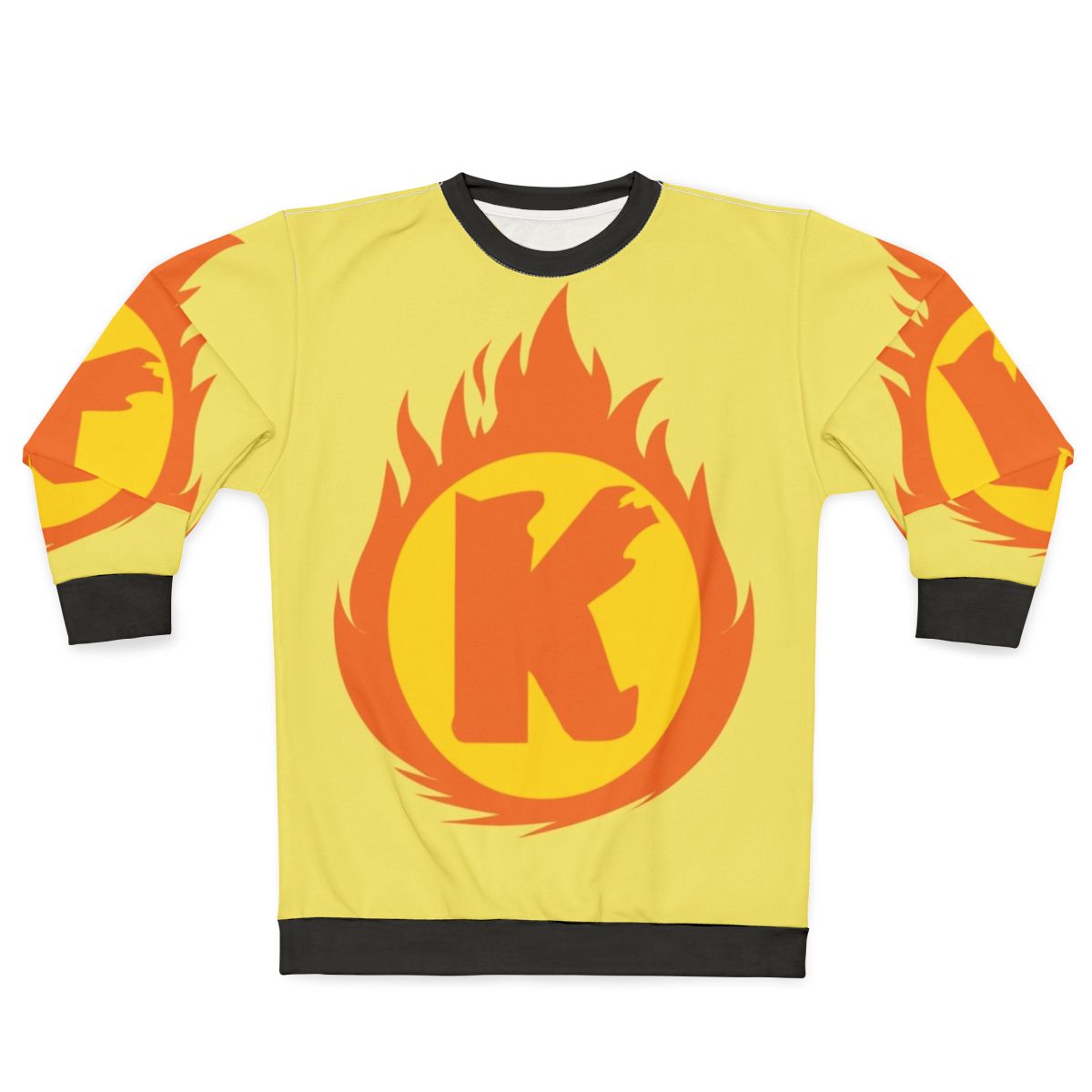 Superhero Letter K Fire Insignia Sweatshirt