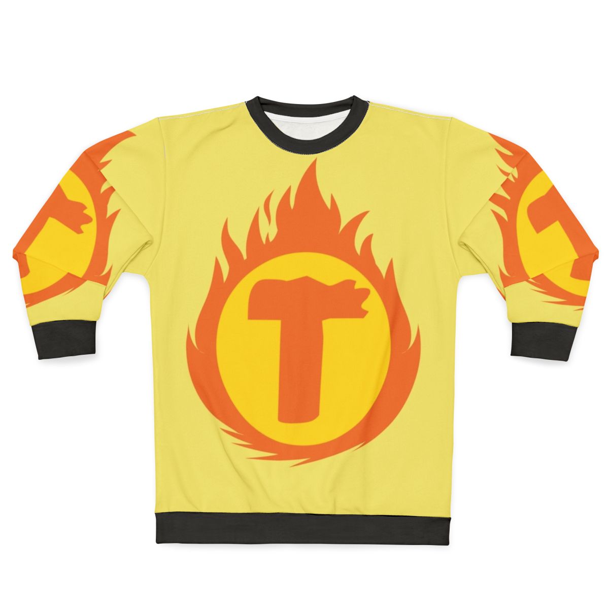 Superhero Letter T Fire Insignia Graphic Sweatshirt