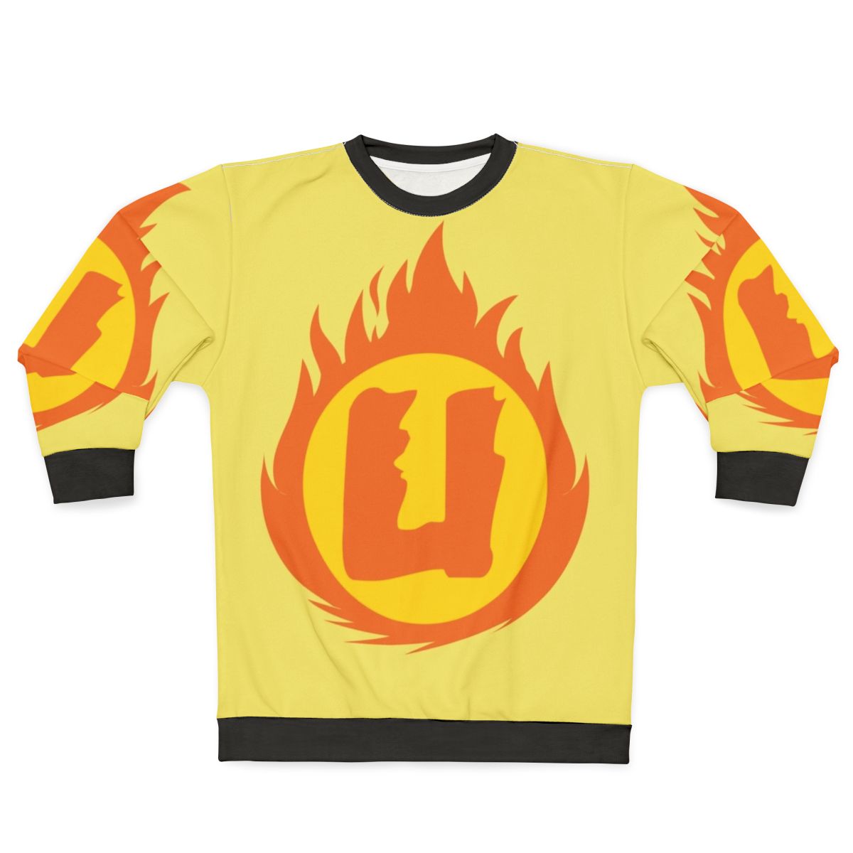 Superhero Letter U Fire Insignia Sweatshirt