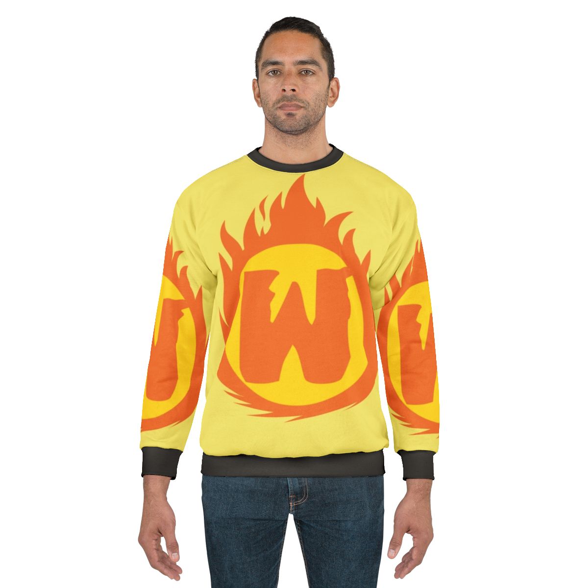 Superhero Letter W Fire Insignia Sweatshirt