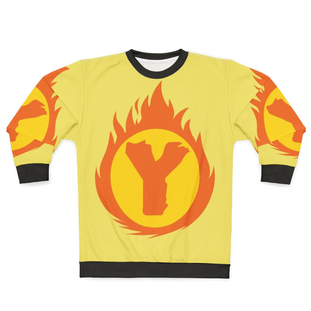 Superhero Letter Y Fire Insignia Sweatshirt