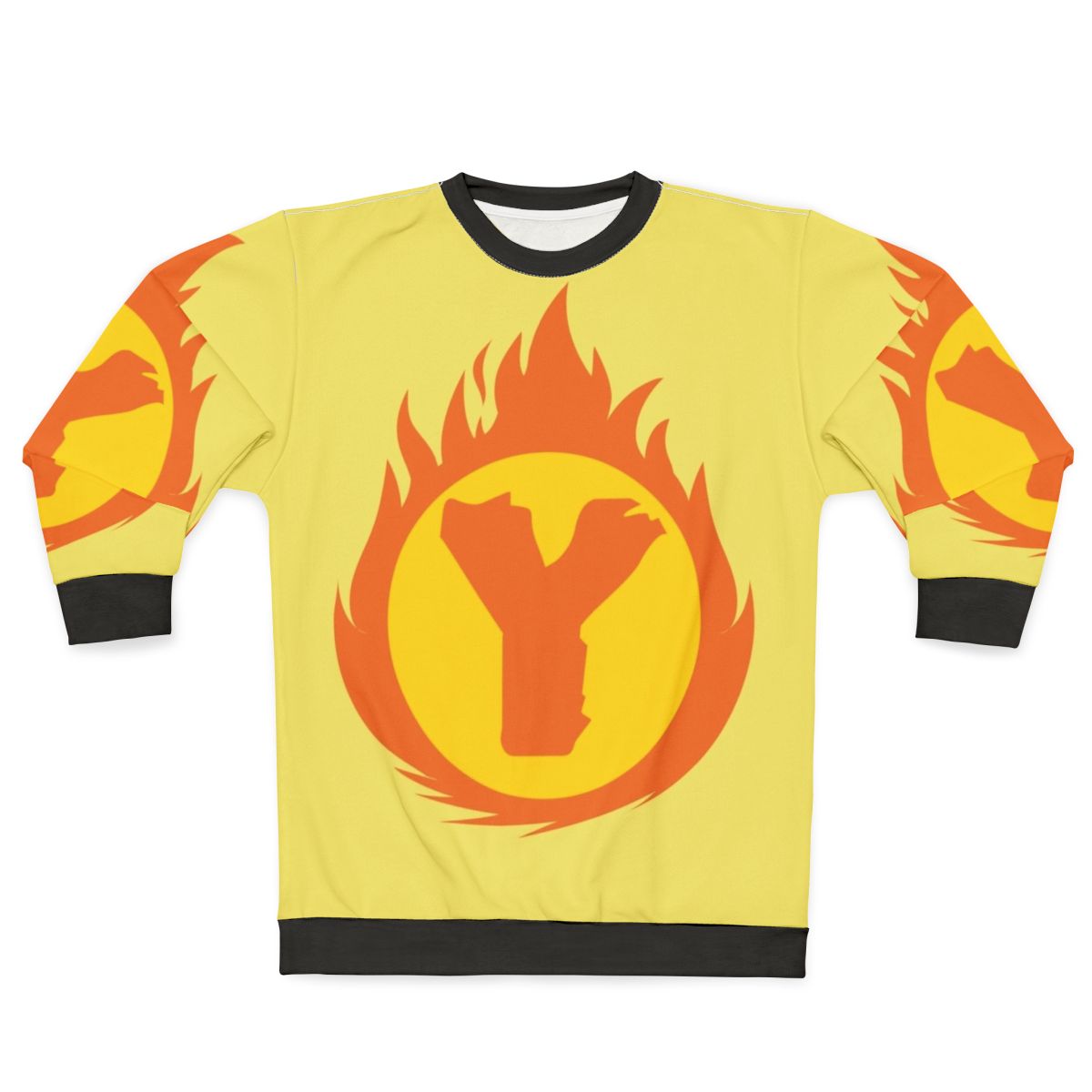 Superhero Letter Y Fire Insignia Sweatshirt