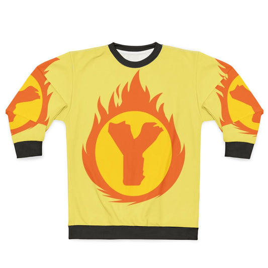 Superhero Letter Y Fire Insignia Sweatshirt