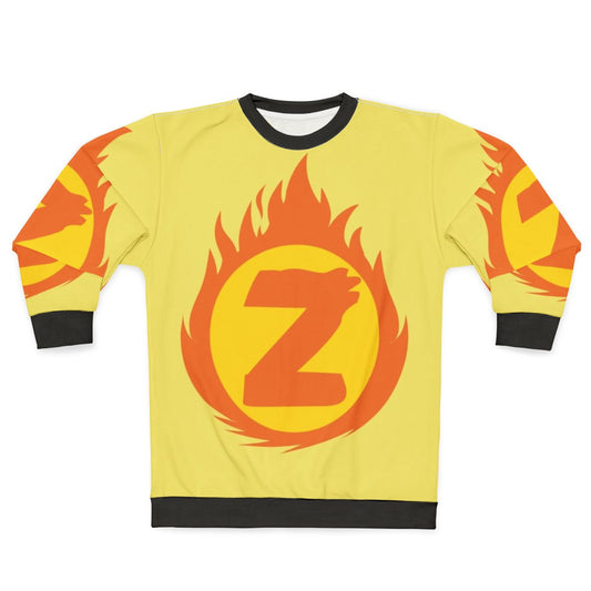 Superhero Letter Z Fire Insignia Sweatshirt