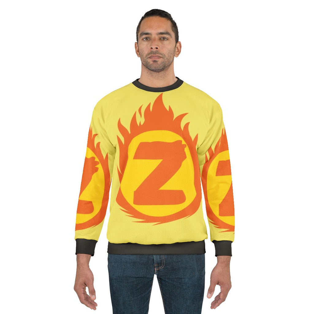 Superhero Letter Z Fire Insignia Sweatshirt
