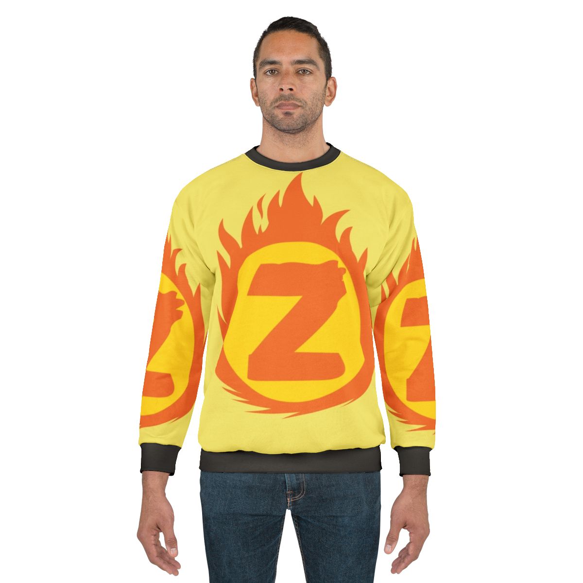 Superhero letter Z fiery insignia sweatshirt