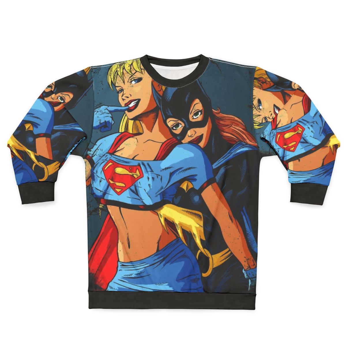 Superhero love affair sweatshirt with fashionable character design