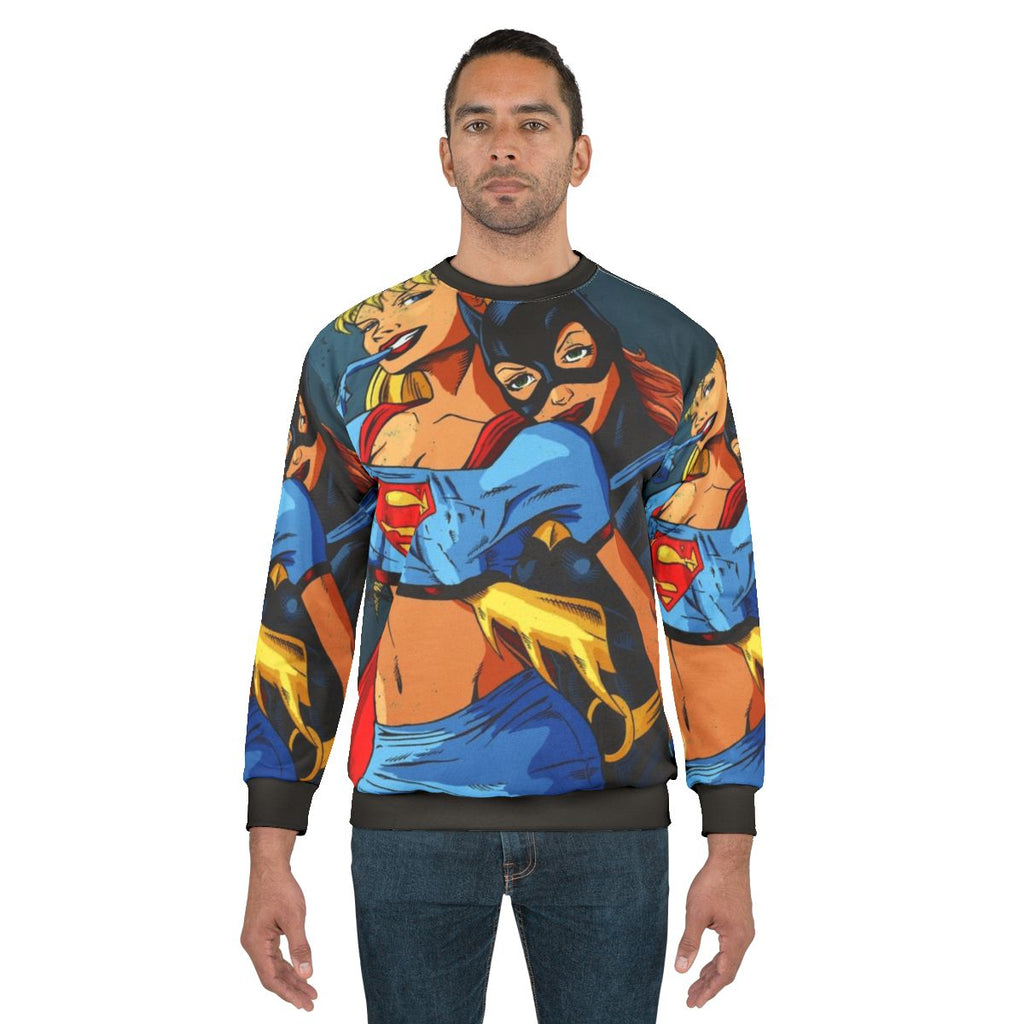 Superhero love affair sweatshirt with fashionable character design