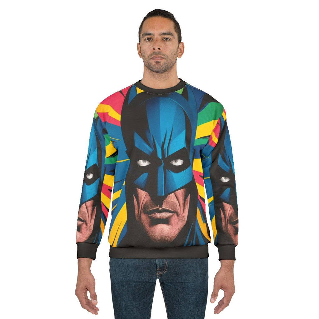Colorful superhero pop art bat sweatshirt