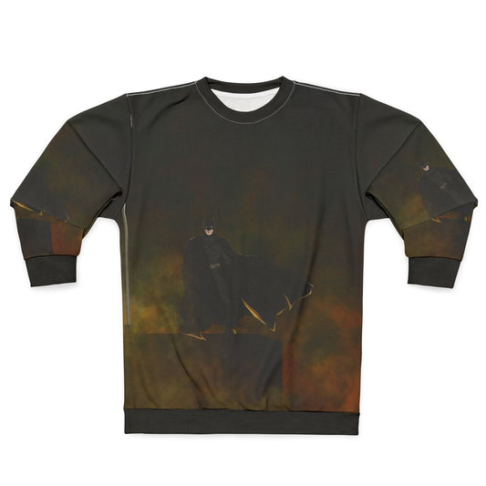 Superhero comic book sweatshirt with animal print design