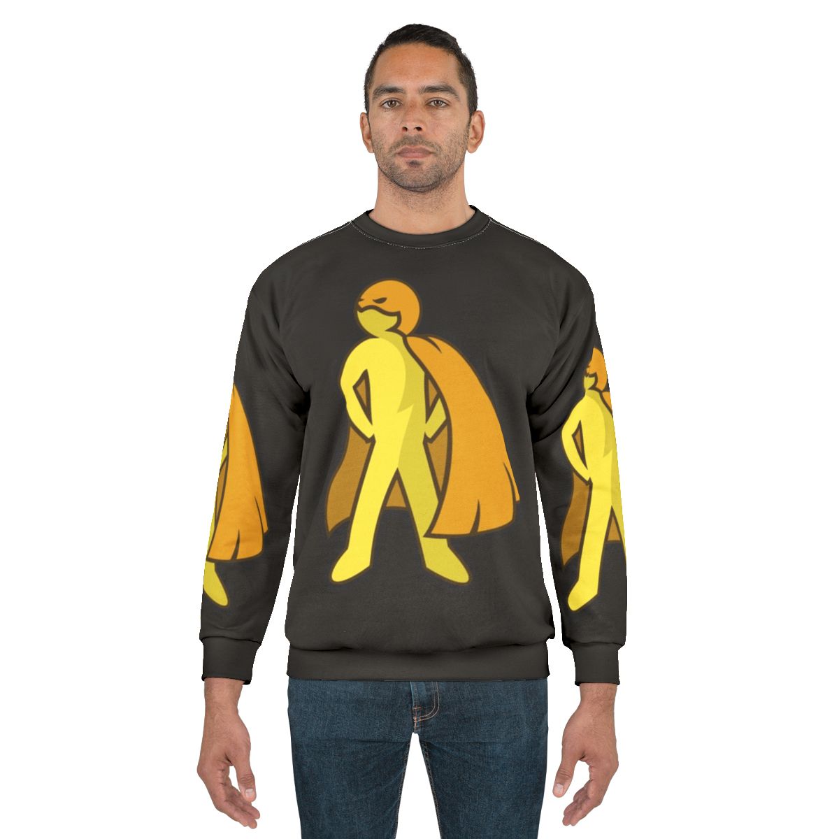 Simple superhero sweatshirt with comic book style graphic