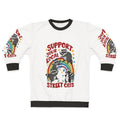 Retro cat sweatshirt with the text "Support Your Local Street Cats"
