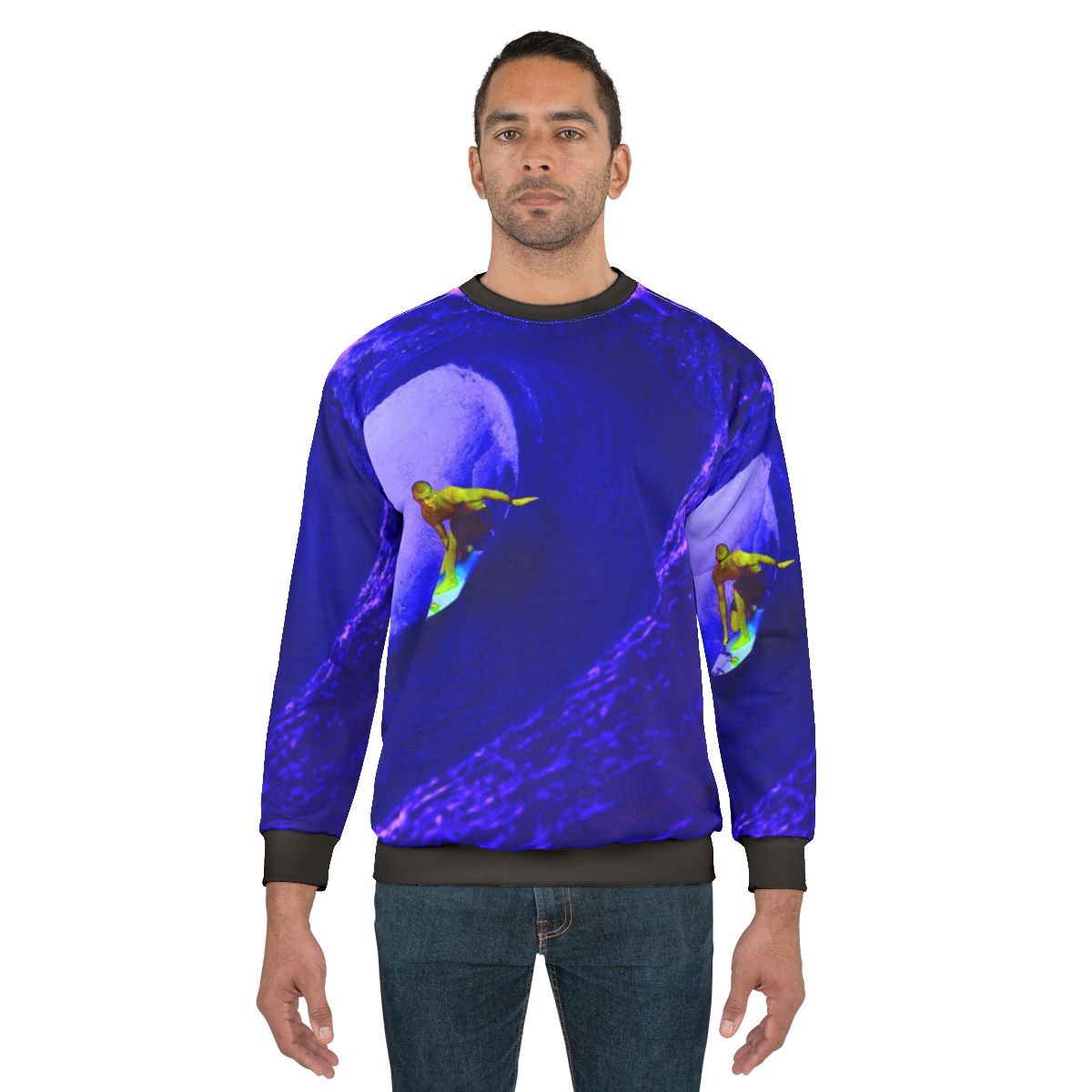 Surfer Sweatshirt with Coastal Graphic Design