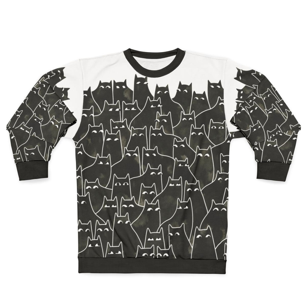 Suspicious Cats Graphic Sweatshirt