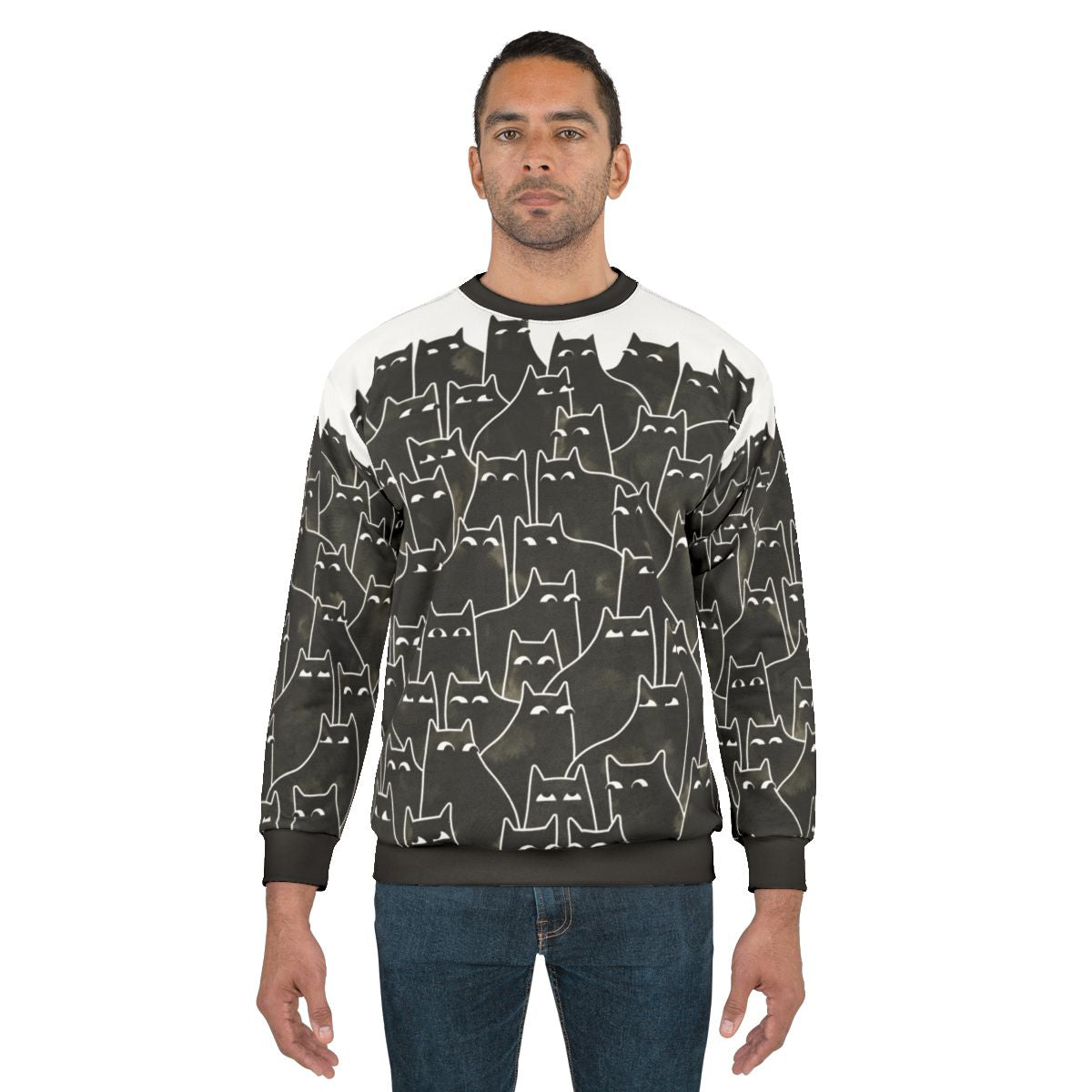 Suspicious Cats Graphic Sweatshirt