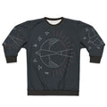 Minimalist sweatshirt with swallow bird and sun rays design