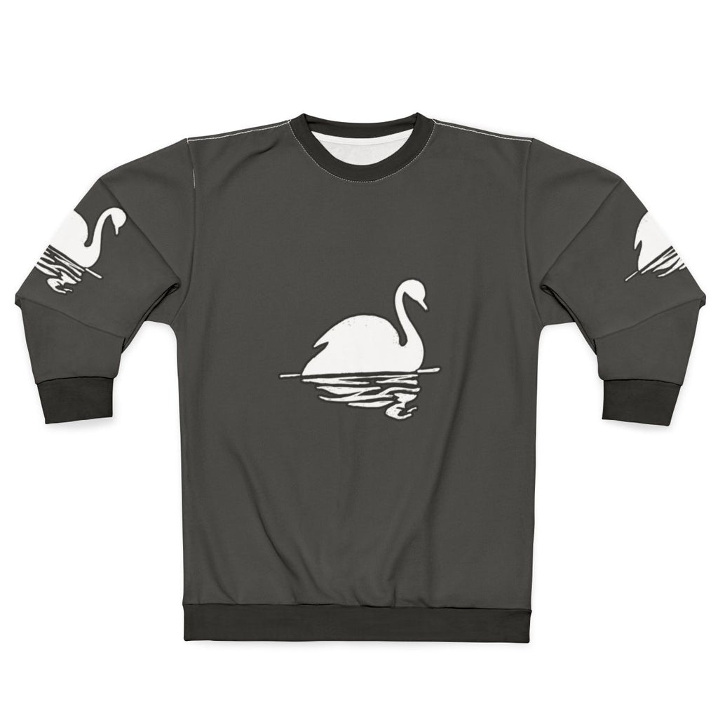 Legendary Swan Sweatshirt featuring a colorful abstract design of a swan