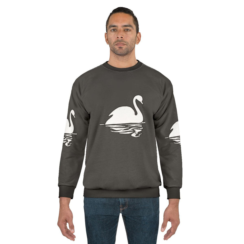 Legendary Swan Sweatshirt featuring a colorful abstract design of a swan