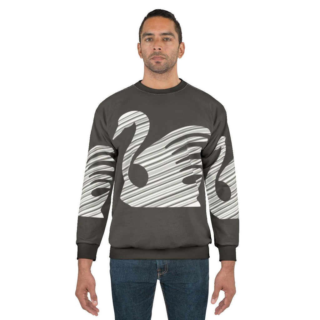 Legendary swan sweatshirt with abstract animal design