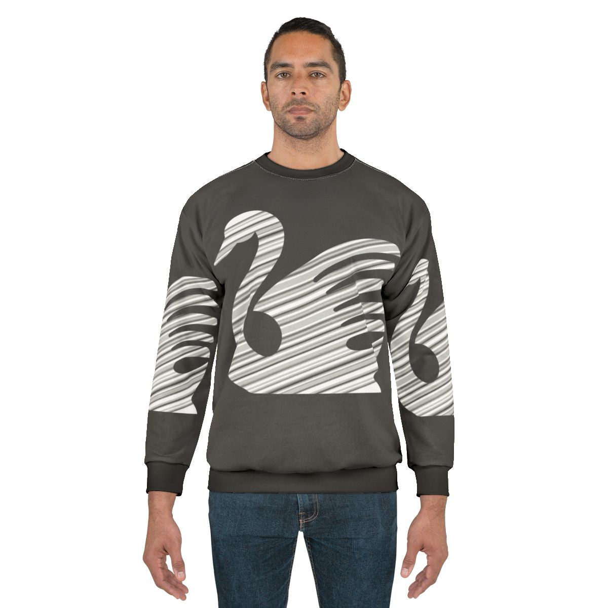 Legendary swan sweatshirt with abstract animal design