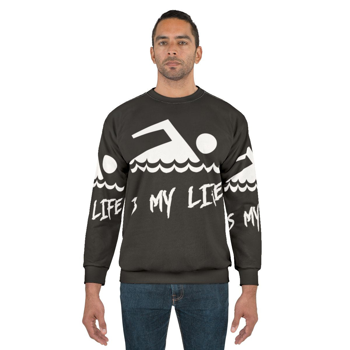 Swimming Is My Life Sweatshirt for Swimmers and Aquatic Sports Enthusiasts