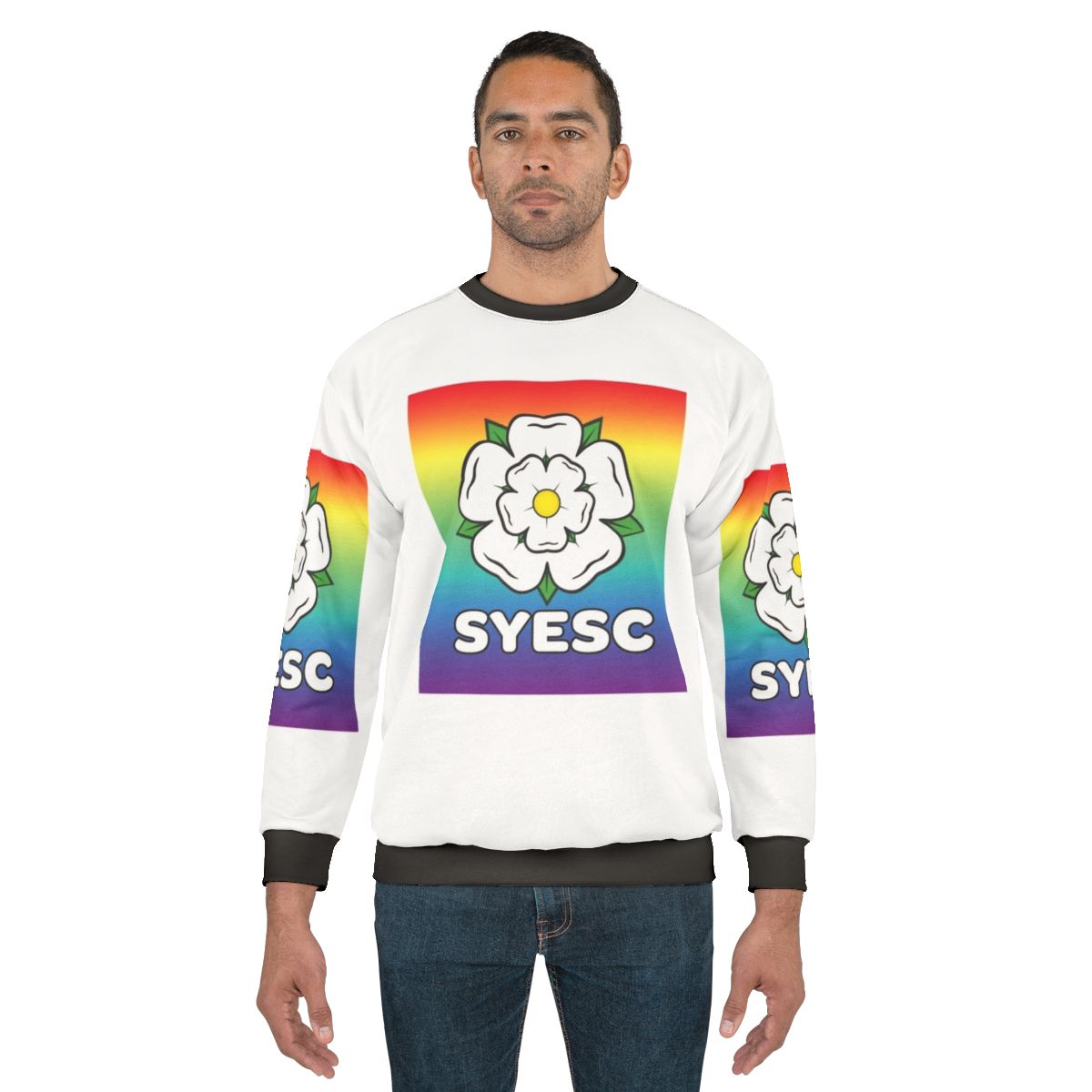 Colorful rainbow graphic sweatshirt