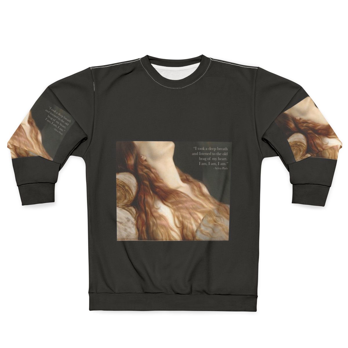 Sylvia Plath inspired graphic sweatshirt with literary quote