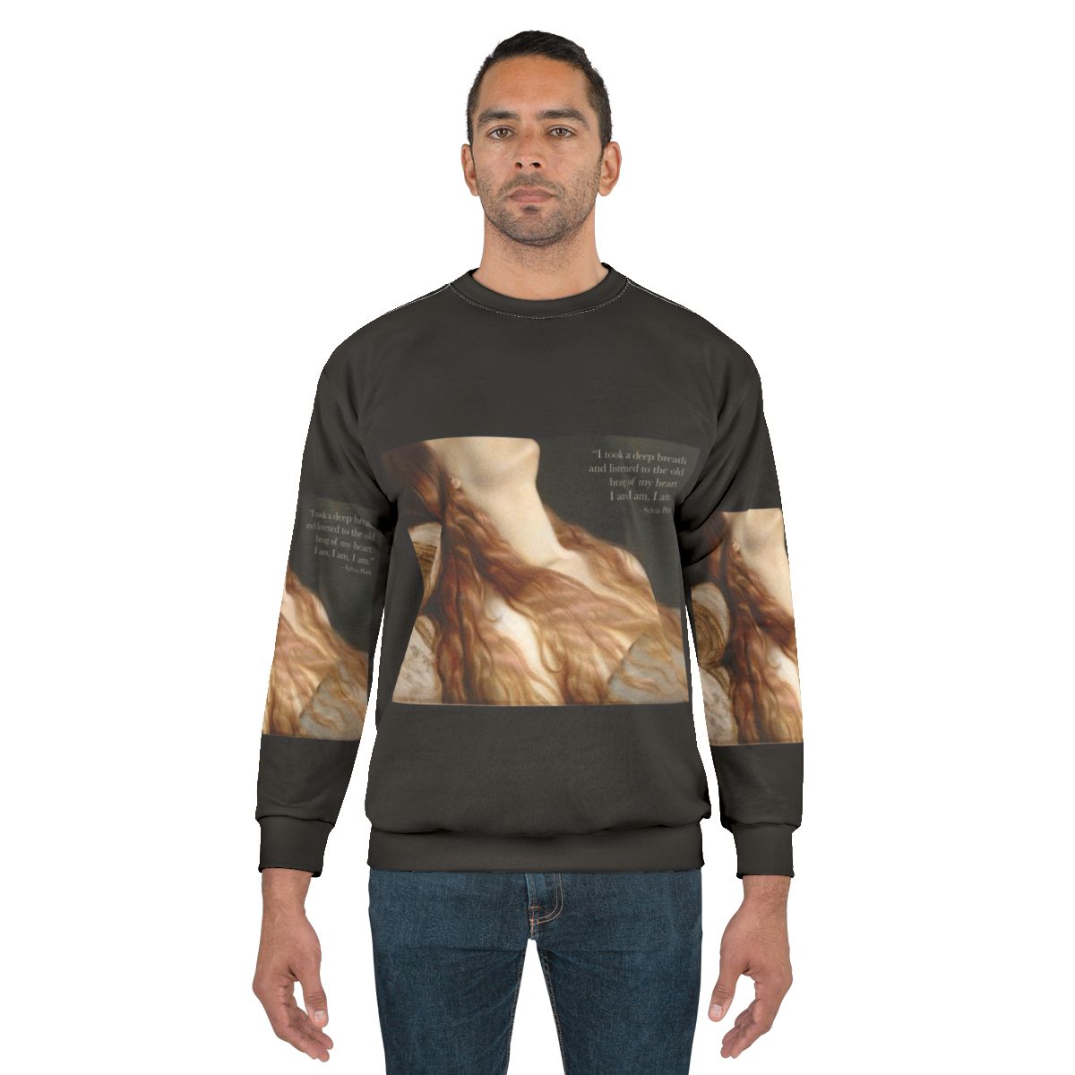 Sylvia Plath inspired graphic sweatshirt with literary quote