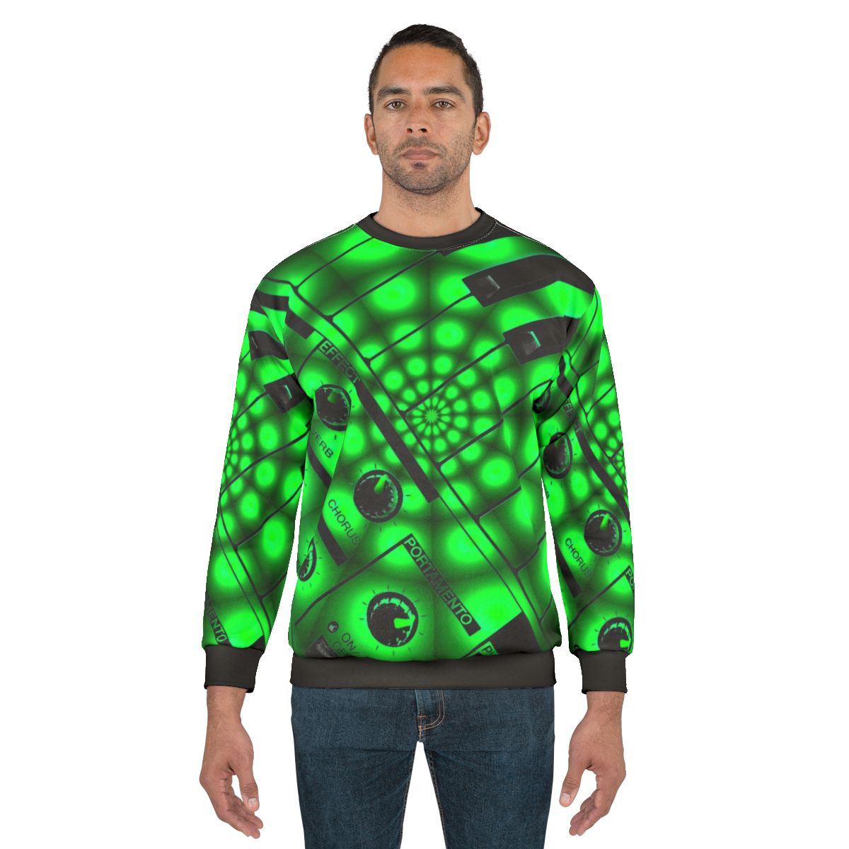 Synthesizer keyboard sweatshirt with electronic music design
