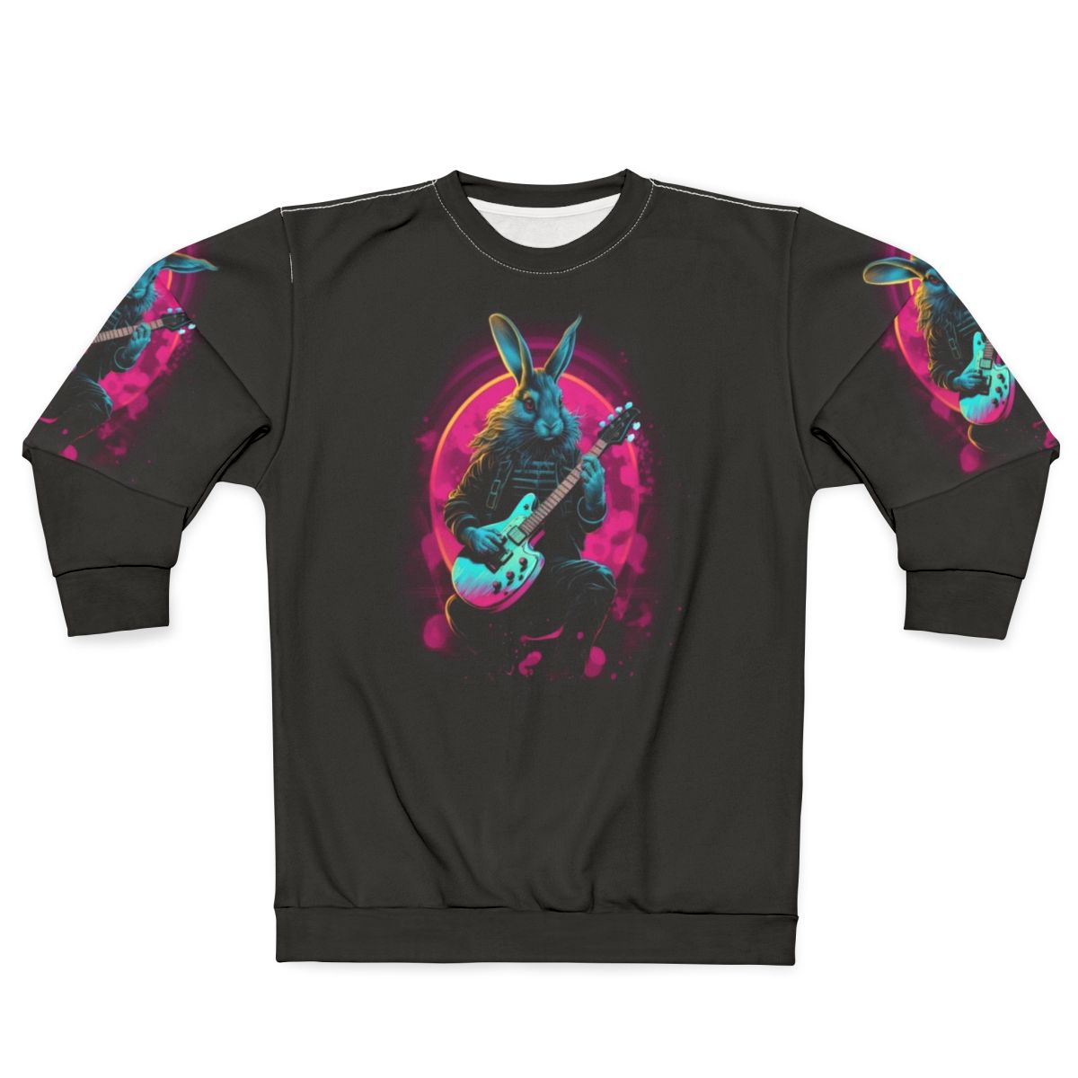 Synthwave Guitarist Rabbit Sweatshirt