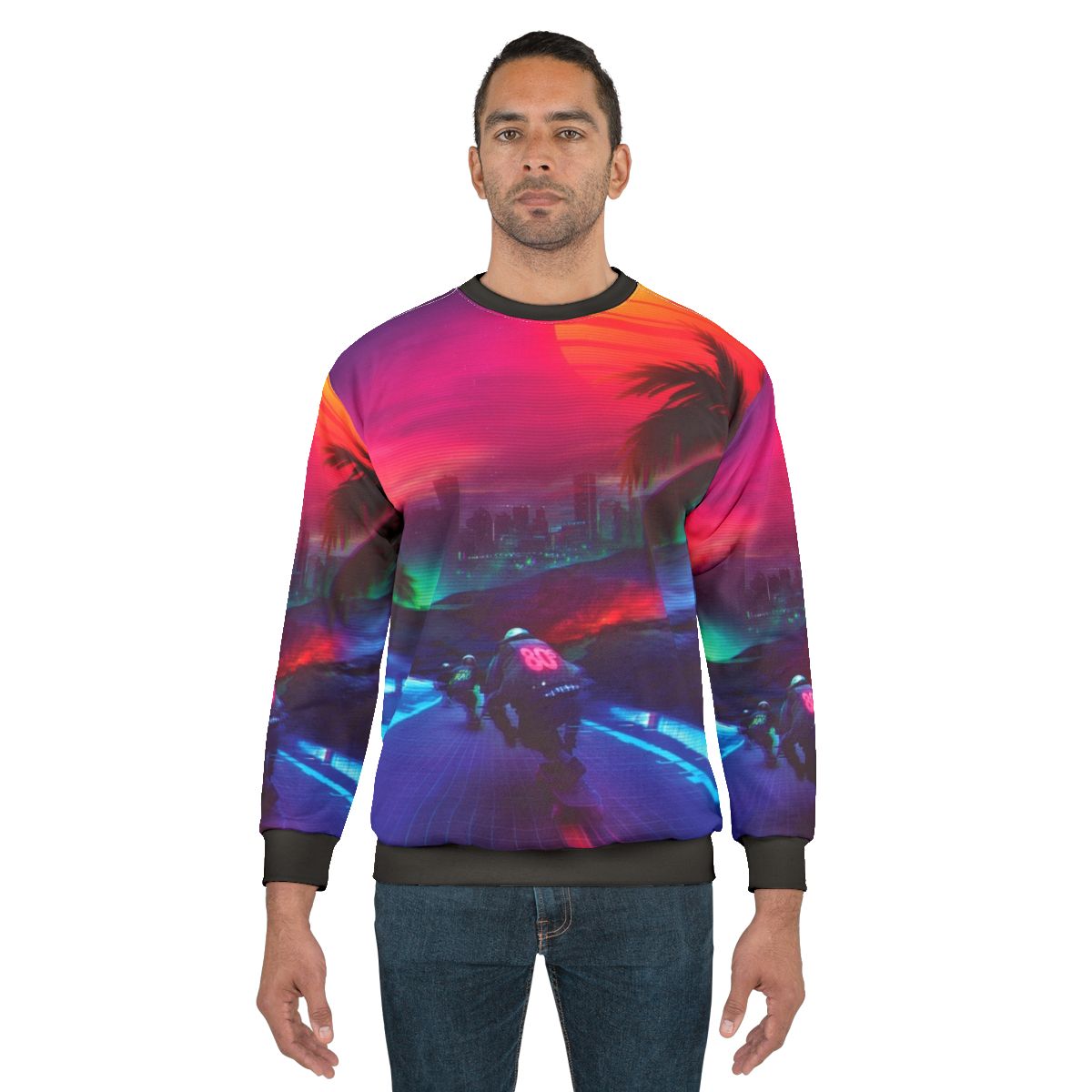 Retro synthwave outrun sweatshirt