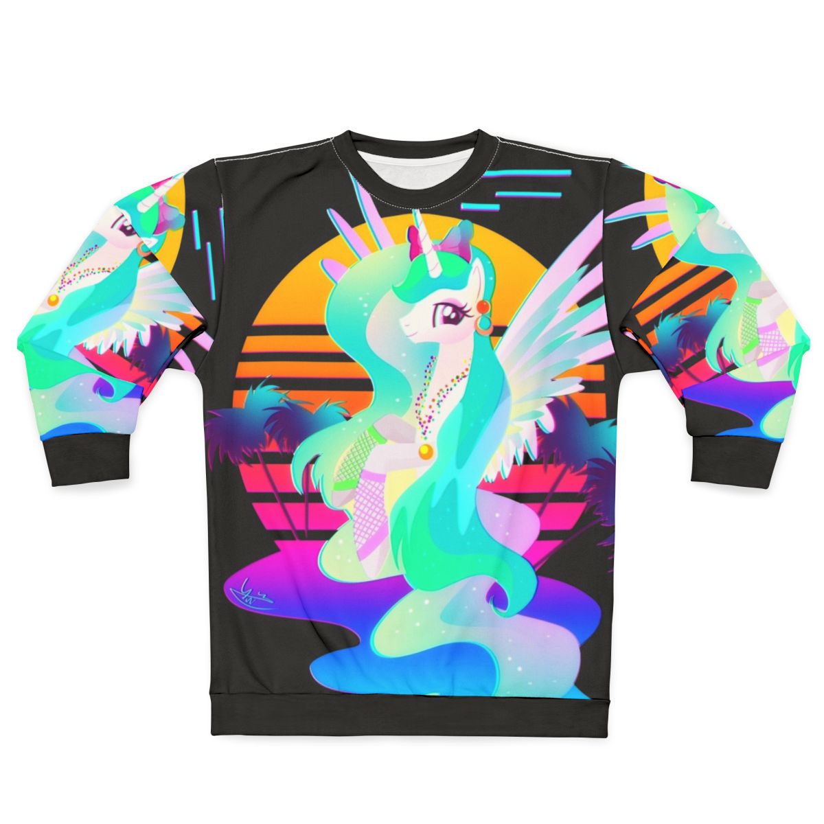 Retro 80s Synthwave Princess Celestia Sweatshirt