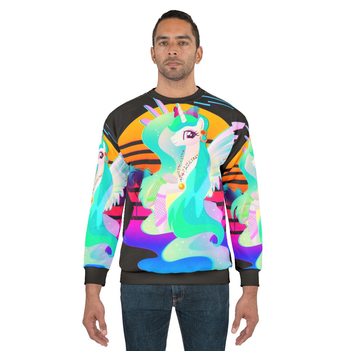 Retro 80s Synthwave Princess Celestia Sweatshirt