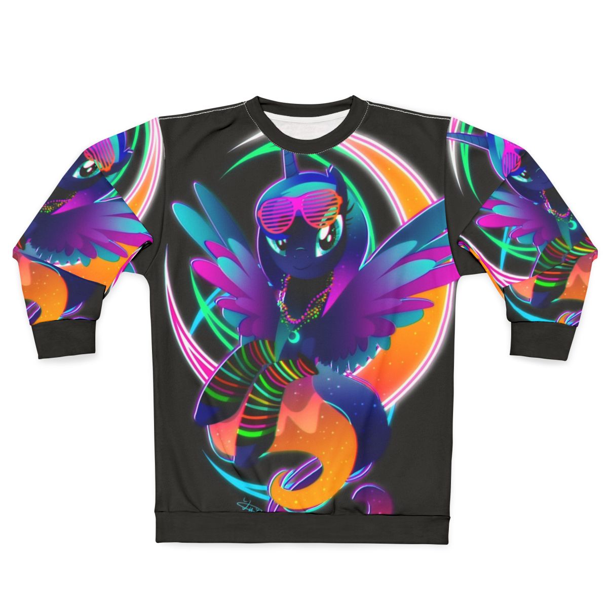 Synthwave Princess Luna Sweatshirt with Retro 80s Aesthetic