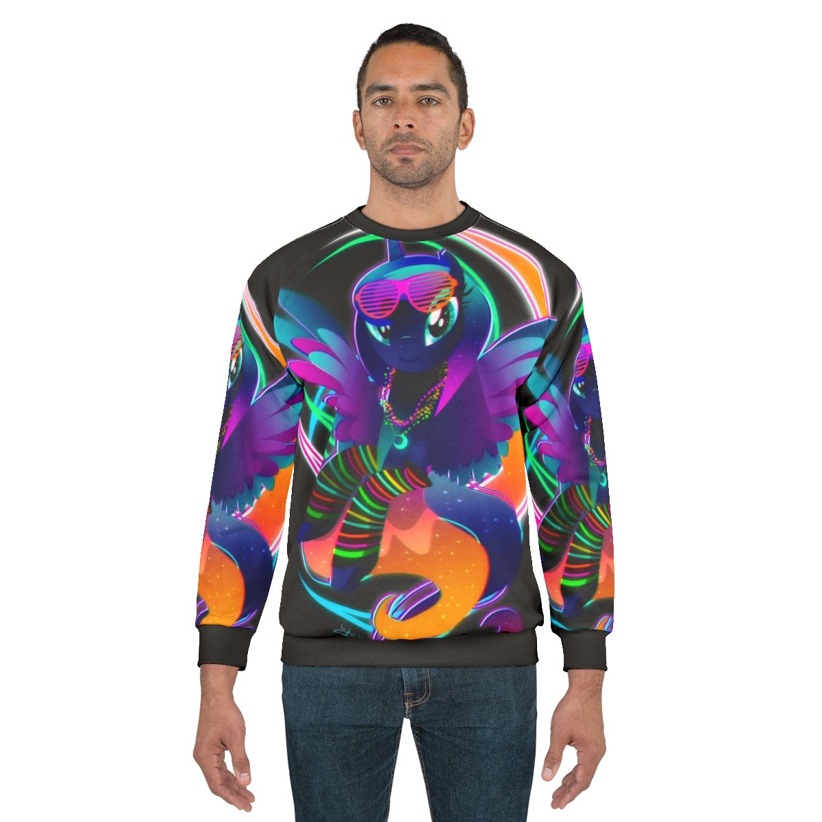 Synthwave Princess Luna Sweatshirt with Retro 80s Aesthetic