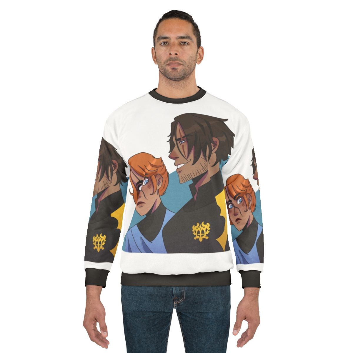 Castlevania inspired sweatshirt featuring the characters Sypha and Trevor Belmont