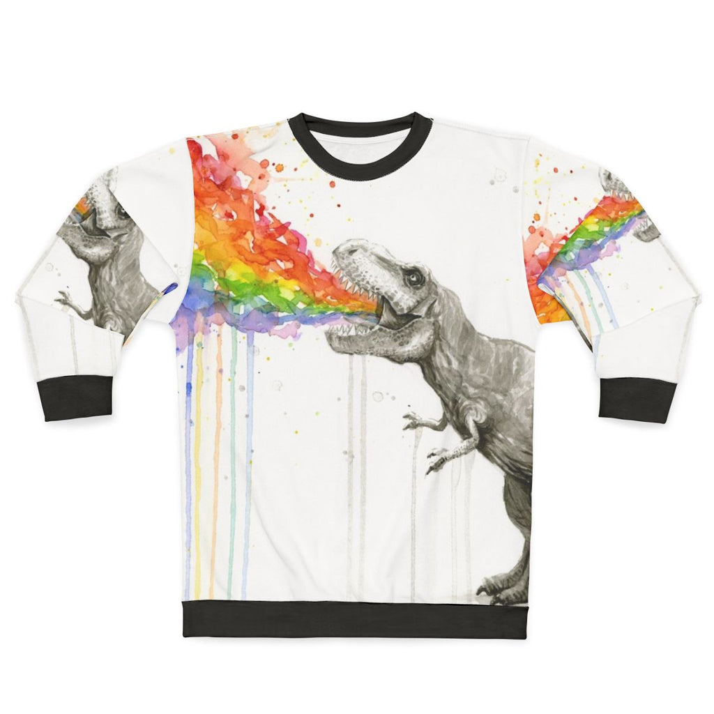 Colorful T-Rex Rainbow 'Puke' Sweatshirt