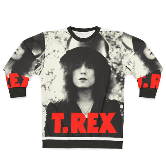 Retro T Rex Sweatshirt featuring the iconic glam rock style of Marc Bolan and T Rex