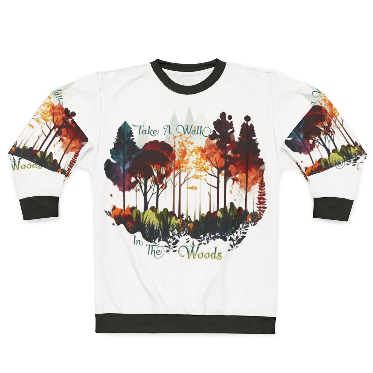 Take a Walk Through Nature Sweatshirt with Colorful Fall Foliage