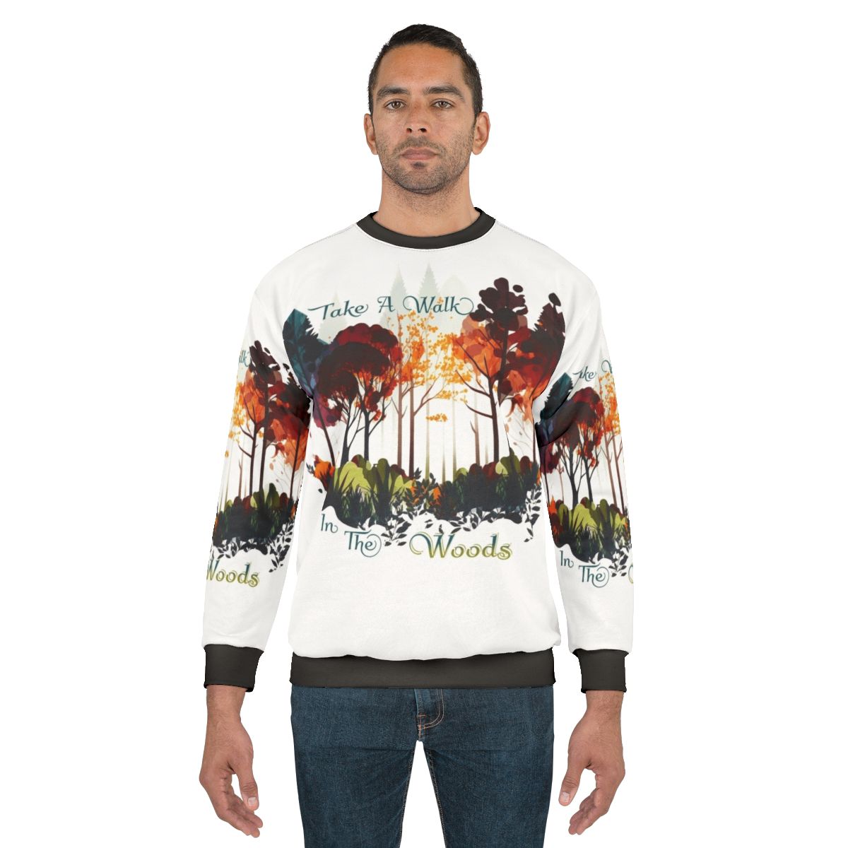 Take a Walk Through Nature Sweatshirt with Colorful Fall Foliage