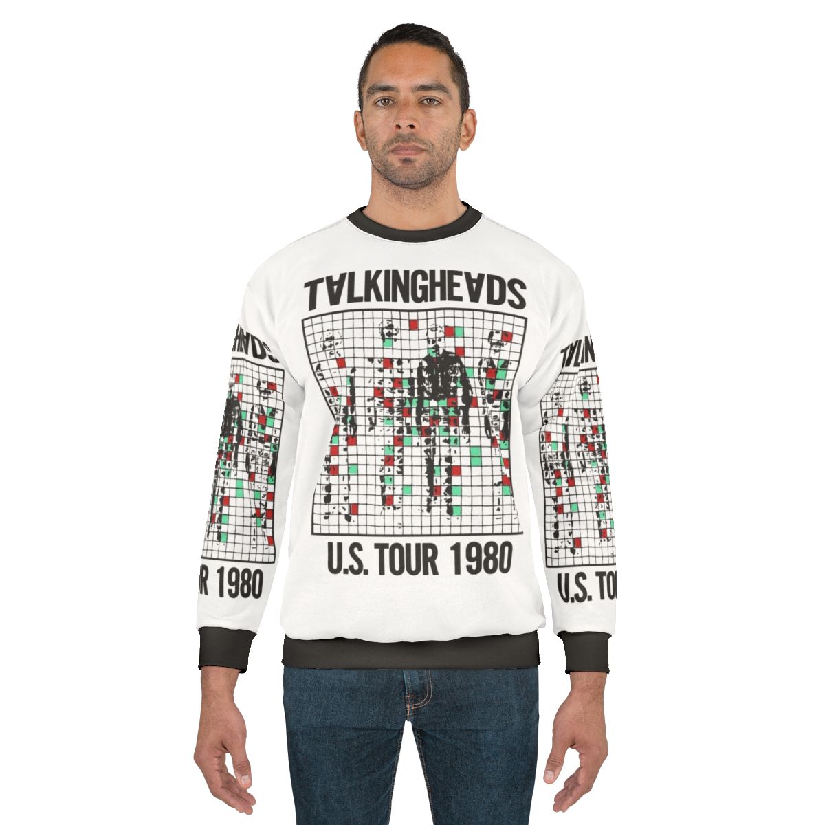 Vintage Talking Heads 1980 Sweatshirt with Band Members and Song Titles