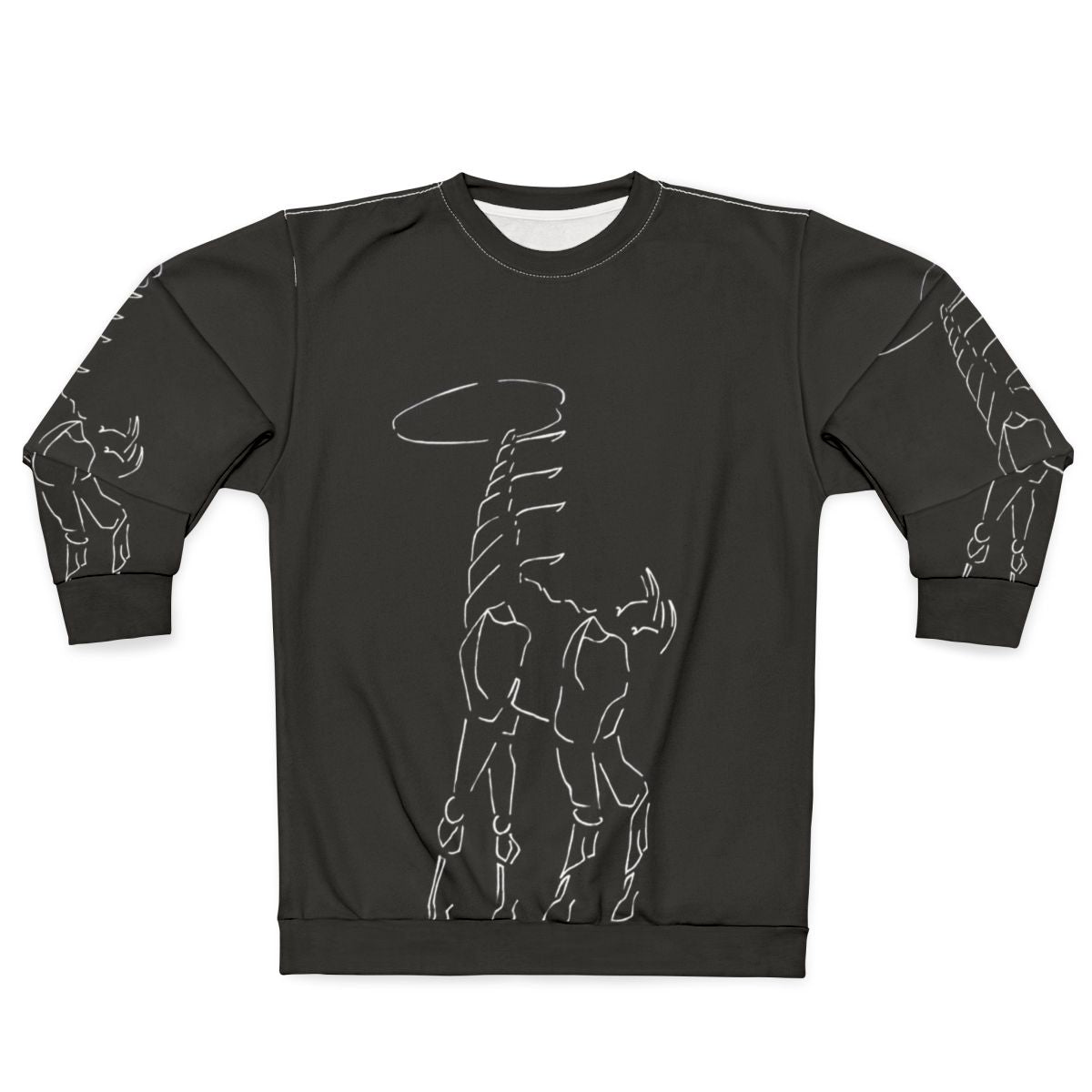 Tallneck Sweatshirt featuring Horizon Zero Dawn character Aloy and the giant Tallneck machine