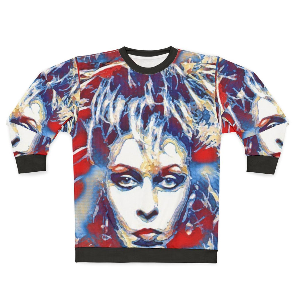 Tamara Danz, the legendary East German progressive singer, featured on a stylish sweatshirt