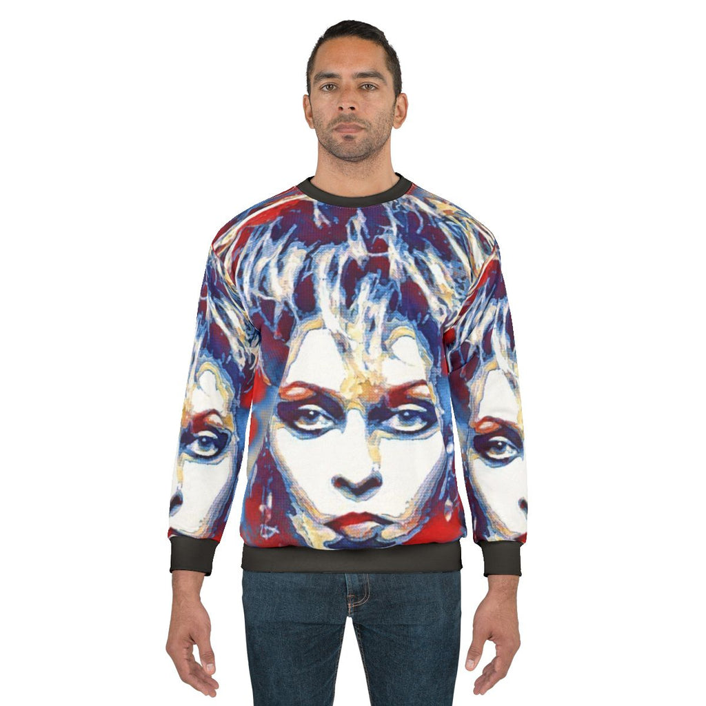 Tamara Danz, the legendary East German progressive singer, featured on a stylish sweatshirt