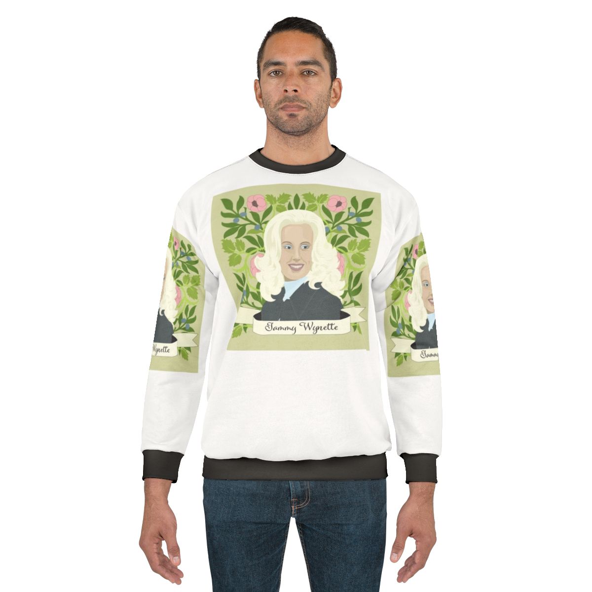 Vintage Tammy Wynette country music sweatshirt featuring retro floral design