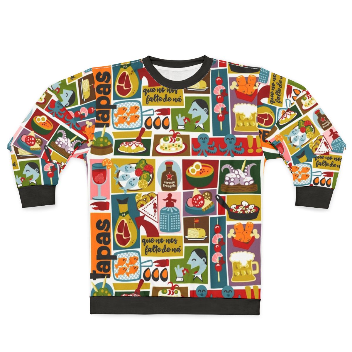 Tapas Sweatshirt with Spanish Cuisine Design