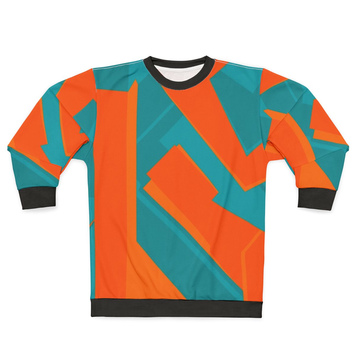 Teal and Orange Geometric Abstract Art Sweatshirt